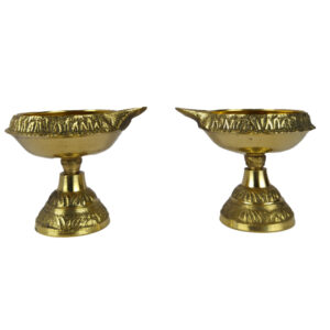 Brass Kubera Stand Diyas (1 pair)
